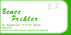 bence prikler business card